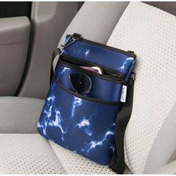 Blue & White Tie Dye Neoprene Crossbody - Picture 2 of 2